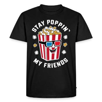 Dicton de pop-corn amusant, pop-corn en rafale - T-shirt Premium bio Homme - noir - Devant - Nico (187cm)