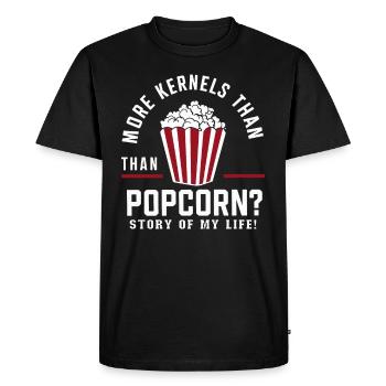 Dicton de pop-corn amusant, pop-corn en rafale - T-shirt Premium bio Homme - noir - Devant - Nico (187cm)