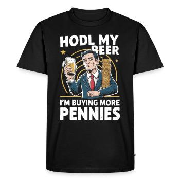 Traders boursiers, traders forex, trading d’investisseurs - T-shirt Premium bio Homme - noir - Devant - Nico (187cm)