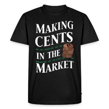 Traders boursiers, traders forex, trading d’investisseurs - T-shirt Premium bio Homme - noir - Devant - Nico (187cm)