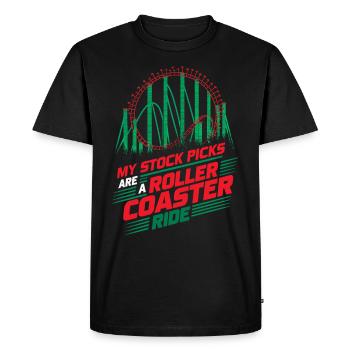Traders boursiers, traders forex, trading d’investisseurs - T-shirt Premium bio Homme - noir - Devant - Nico (187cm)