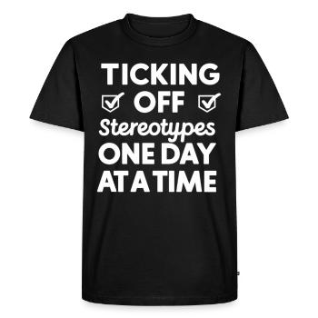 Sensibilisation au syndrome de Gilles de la Tourette Neurodiverse - T-shirt Premium bio Homme - noir - Devant - Nico (187cm)