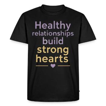 Raising awareness of domestic violence - Men's Premium Organic T-Shirt - black - Front - Nico (187cm)