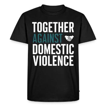 Sensibilisation à la violence conjugale - T-shirt Premium bio Homme - noir - Devant - Nico (187cm)