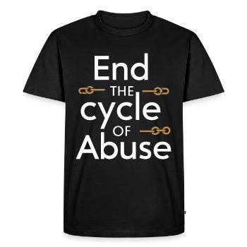 Sensibilisation à la violence conjugale - T-shirt Premium bio Homme - noir - Devant - Nico (187cm)