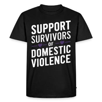 Raising awareness of domestic violence - Men's Premium Organic T-Shirt - black - Front - Nico (187cm)