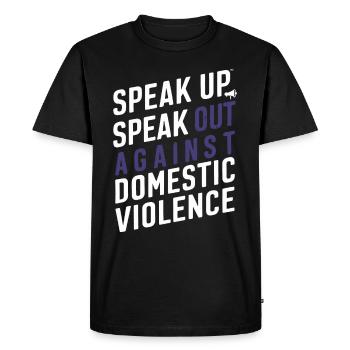 Sensibilisation à la violence conjugale - T-shirt Premium bio Homme - noir - Devant - Nico (187cm)