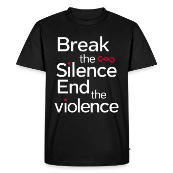 Raising awareness of domestic violence - Men's Premium Organic T-Shirt - black - Front - Nico (187cm)