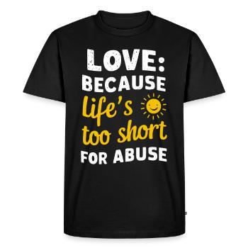 Sensibilisation à la violence conjugale - T-shirt Premium bio Homme - noir - Devant - Nico (187cm)