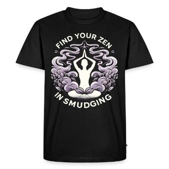Smudge Sage Plume Sorcellerie Spirituelle Méditer - T-shirt Premium bio Homme - noir - Devant - Nico (187cm)