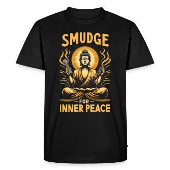 Smudge Sage Plume Sorcellerie spirituelle Méditer - T-shirt Premium bio Homme - noir - Devant - Nico (187cm)