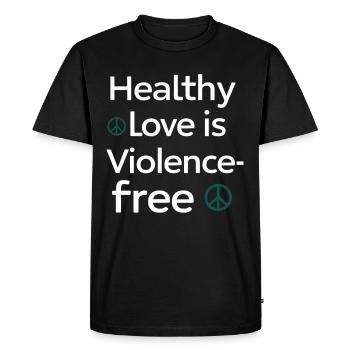 Sensibilisation à la violence conjugale - T-shirt Premium bio Homme - noir - Devant - Nico (187cm)