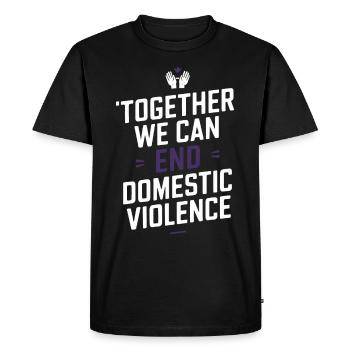 Raising awareness of domestic violence - Men's Premium Organic T-Shirt - black - Front - Nico (187cm)