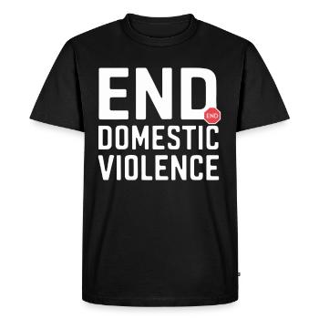 Sensibilisation à la violence conjugale - T-shirt Premium bio Homme - noir - Devant - Nico (187cm)