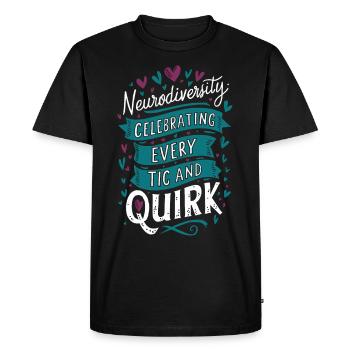 Syndrome de Gilles de la Tourette Conscience Neurodiverse - T-shirt Premium bio Homme - noir - Devant - Nico (187cm)