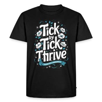 Sensibilisation au syndrome de Gilles de la Tourette Neurodiverse - T-shirt Premium bio Homme - noir - Devant - Nico (187cm)