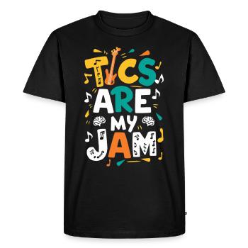 Sensibilisation au syndrome de Gilles de la Tourette Neurodiverse - T-shirt Premium bio Homme - noir - Devant - Nico (187cm)