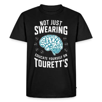 Sensibilisation au syndrome de Gilles de la Tourette Neurodiverse - T-shirt Premium bio Homme - noir - Devant - Nico (187cm)