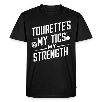 Sensibilisation au syndrome de Gilles de la Tourette Neurodiverse - T-shirt Premium bio Homme - noir - Devant - Nico (187cm)