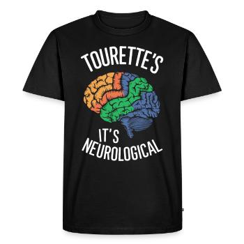 Sensibilisation au syndrome de Gilles de la Tourette Neurodiverse - T-shirt Premium bio Homme - noir - Devant - Nico (187cm)