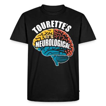 Sensibilisation au syndrome de Gilles de la Tourette Neurodiverse - T-shirt Premium bio Homme - noir - Devant - Nico (187cm)