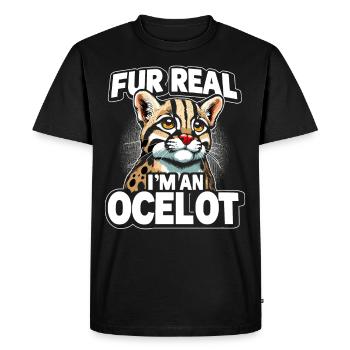 Ocelot Wild Cat Exotic Pets Jungle Big Cat - Men's Premium Organic T-Shirt - black - Front - Nico (187cm)