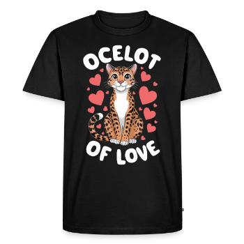 Ocelot Wild Cat Exotic Pets Jungle Big Cat - Men's Premium Organic T-Shirt - black - Front - Nico (187cm)