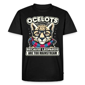 Ocelot Wild Cat Exotic Pets Jungle Big Cat - Men's Premium Organic T-Shirt - black - Front - Nico (187cm)