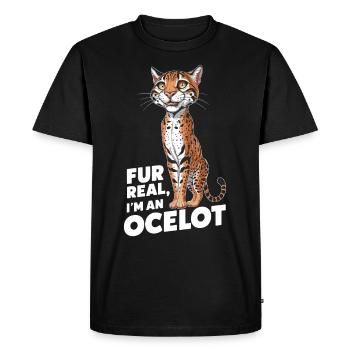 Ocelot Wild Cat Exotic Pets Jungle Big Cat - Men's Premium Organic T-Shirt - black - Front - Nico (187cm)