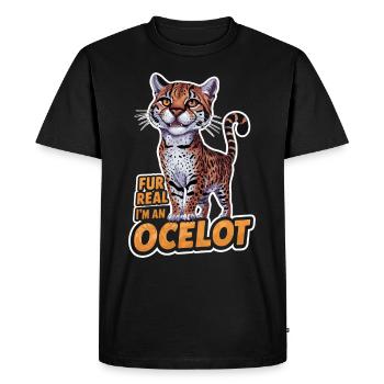Ocelot Wild Cat Exotic Pets Jungle Big Cat - Men's Premium Organic T-Shirt - black - Front - Nico (187cm)