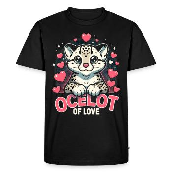 Ocelot Wild Cat Exotic Pets Jungle Big Cat - Men's Premium Organic T-Shirt - black - Front - Nico (187cm)