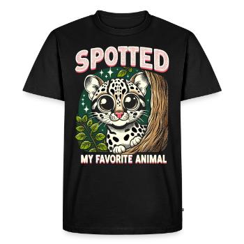 Ocelot Wild Cat Exotic Pets Jungle Big Cat - Men's Premium Organic T-Shirt - black - Front - Nico (187cm)