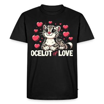 Ocelot Wild Cat Exotic Pets Jungle Big Cat - Men's Premium Organic T-Shirt - black - Front - Nico (187cm)