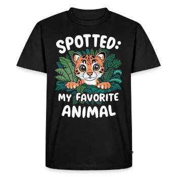 Ocelot Wild Cat Exotic Pets Jungle Big Cat - Men's Premium Organic T-Shirt - black - Front - Nico (187cm)