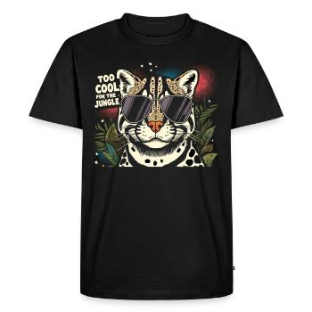 Ocelot Wild Cat Exotic Pets Jungle Big Cat - Men's Premium Organic T-Shirt - black - Front - Nico (187cm)