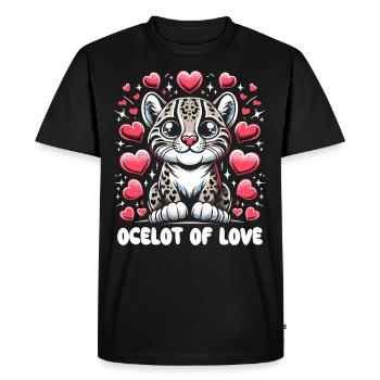 Ocelot Wild Cat Exotic Pets Jungle Big Cat - Men's Premium Organic T-Shirt - black - Front - Nico (187cm)