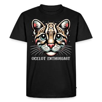 Ocelot Wild Cat Exotic Pets Jungle Big Cat - Men's Premium Organic T-Shirt - black - Front - Nico (187cm)