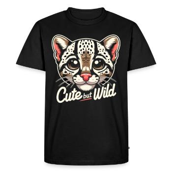 Ocelot Wild Cat Exotic Pets Jungle Big Cat - Men's Premium Organic T-Shirt - black - Front - Nico (187cm)