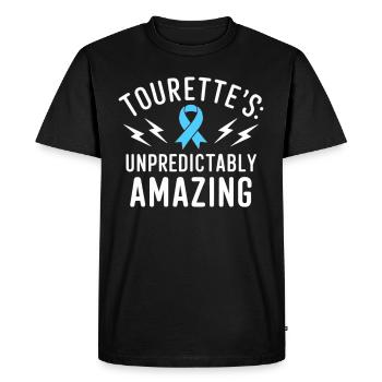 Sensibilisation au syndrome de Gilles de la Tourette Neurodiverse - T-shirt Premium bio Homme - noir - Devant - Nico (187cm)