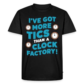 Sensibilisation au syndrome de Gilles de la Tourette Neurodiverse - T-shirt Premium bio Homme - noir - Devant - Nico (187cm)