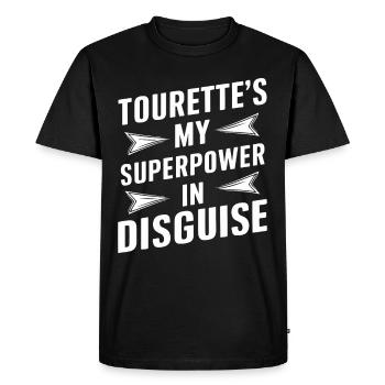 Sensibilisation au syndrome de Gilles de la Tourette Neurodiverse - T-shirt Premium bio Homme - noir - Devant - Nico (187cm)