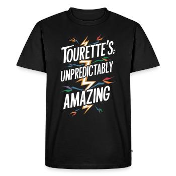 Sensibilisation au syndrome de Gilles de la Tourette Neurodiverse - T-shirt Premium bio Homme - noir - Devant - Nico (187cm)