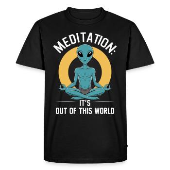 méditation, pleine conscience, relaxation et - T-shirt Premium bio Homme - noir - Devant - Nico (187cm)
