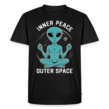 méditation, pleine conscience, relaxation et - T-shirt Premium bio Homme - noir - Devant - Nico (187cm)