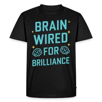 Sensibilisation au syndrome de Gilles de la Tourette Neurodiverse - T-shirt Premium bio Homme - noir - Devant - Nico (187cm)