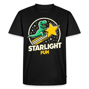 Espace des dinosaures astronautes de Rex aux yeux d’escalier - T-shirt Premium bio Homme - noir - Devant - Nico (187cm)