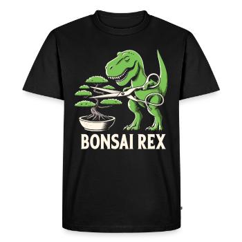 Bonsai Master T-Rex Dinosaur Gardening for - Men's Premium Organic T-Shirt - black - Front - Nico (187cm)