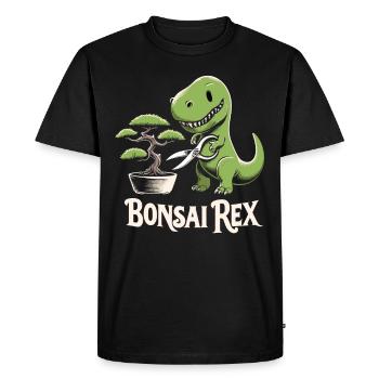 Bonsai Master T-Rex Dinosaur Gardening for - Men's Premium Organic T-Shirt - black - Front - Nico (187cm)