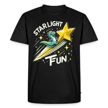 Espace des dinosaures astronautes de Rex aux yeux d’escalier - T-shirt Premium bio Homme - noir - Devant - Nico (187cm)