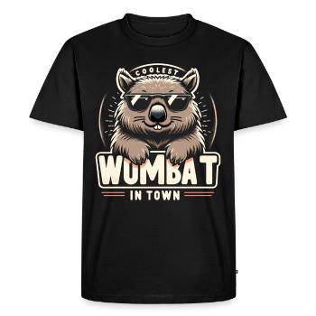 Se sentir Wombat-Tastic aujourd’hui - Wombat drôle - T-shirt Premium bio Homme - noir - Devant - Nico (187cm)